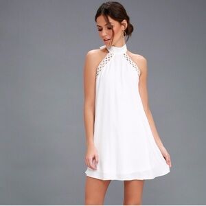 Lulu's White Halter Mini Dress